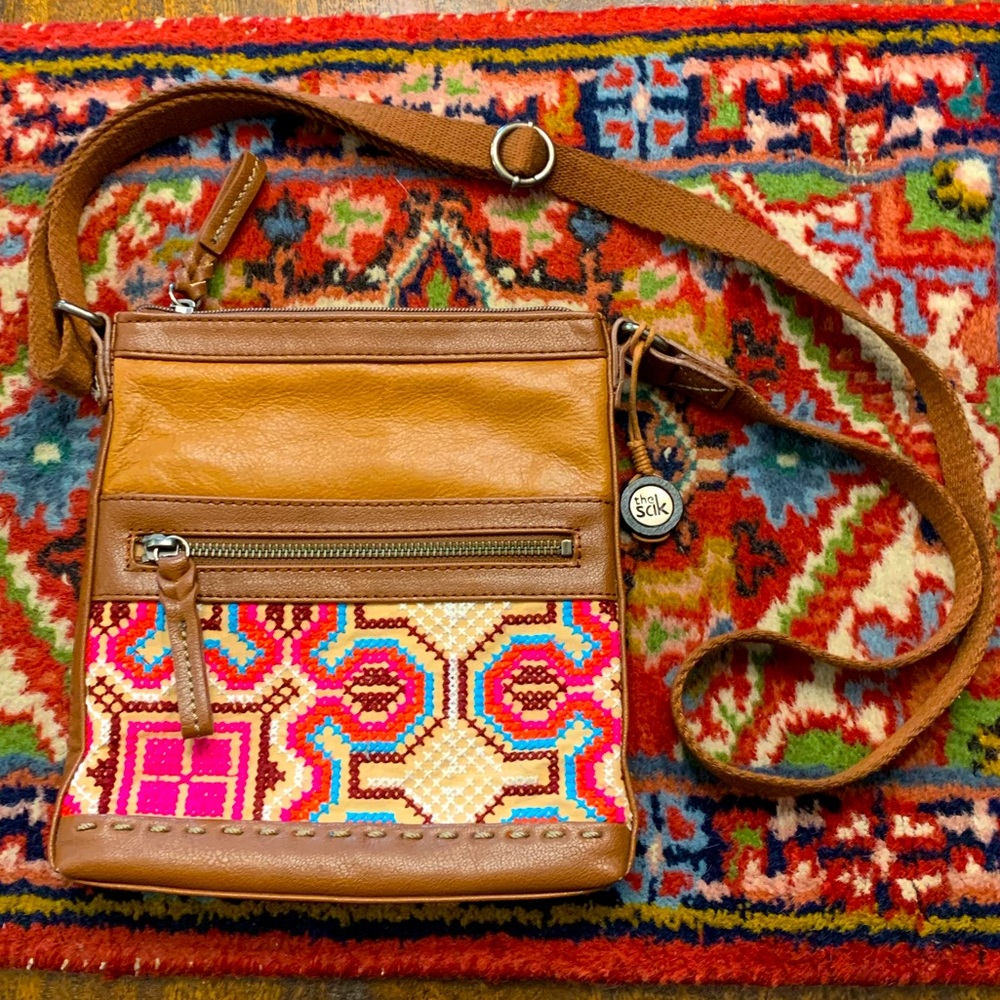 The Sak - Leather Crossbody w/ Embroidered Details